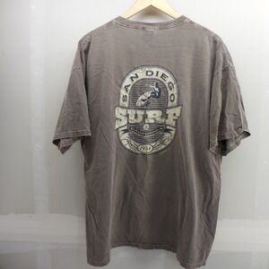Yesterdays San Diego Surf California Graphic T-Shirt Gray XL Distressed Vintage